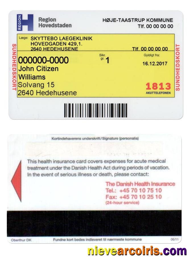 DENMARK Health Insurance Card Preview