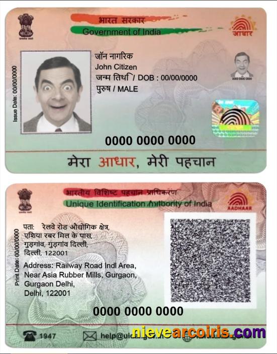 India Aadhaar PVC Card Preview