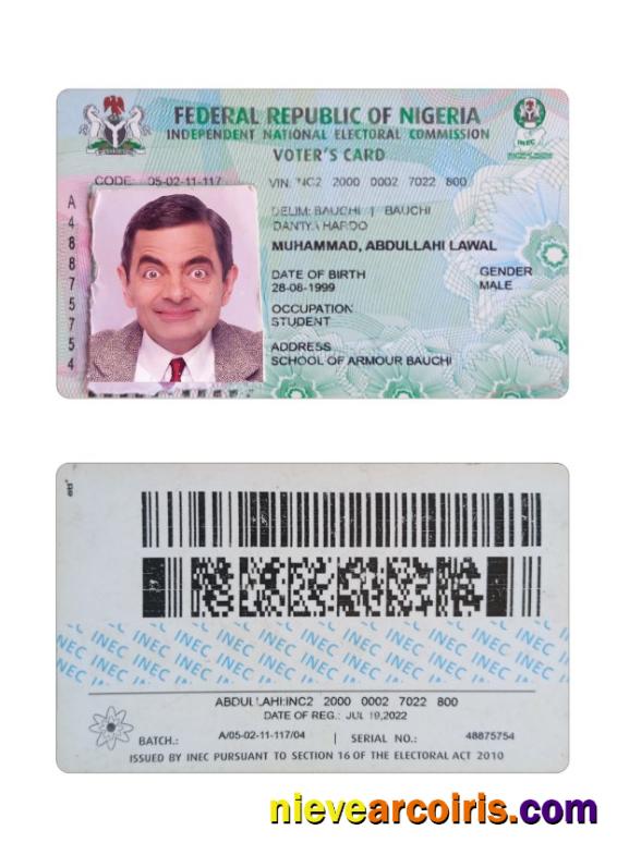 Nigeria Voter's ID Card Preview
