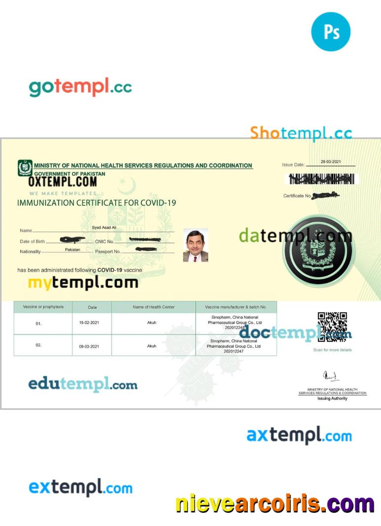 Pakistan Immunization Certificate For Covid 19 Preview