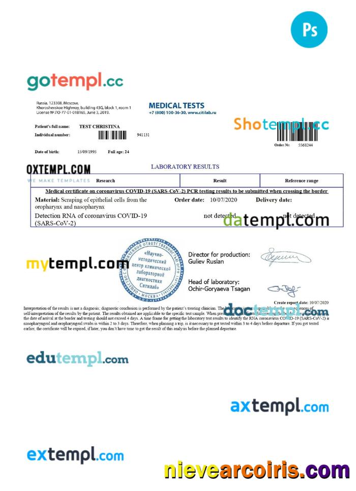 Russia Medical Certificate On Covid 19 Preview