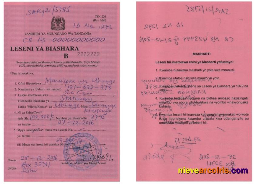 TANZANIA Business License ) Photolook