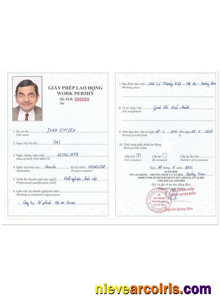 VIETNAM Work Permit Photolook