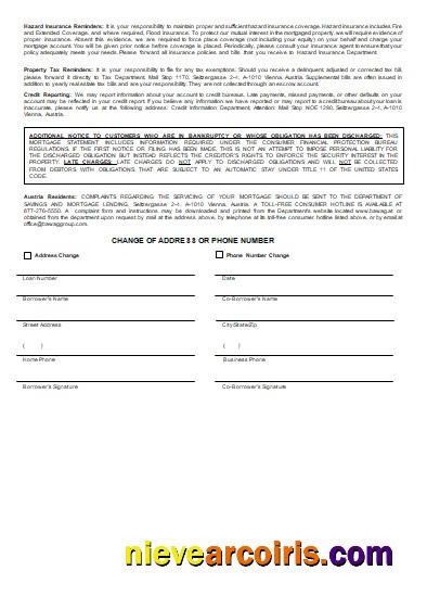 Austria BAWAG PSK Bank Mortgage Statement, 3 Pages, 3 Scr Preview