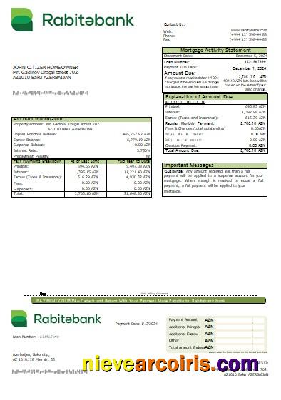 Azerbaijan Rabitebank Bank Mortgage Statement Scr Photolook