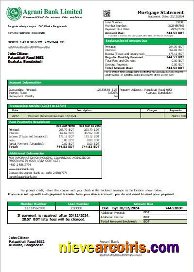 Bangladesh Agrani Bank Mortgage Statement Scr Photolook