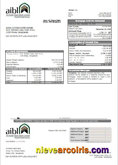 Bangladesh Al Arafah Islami Bank Mortgage Statement Scr Photolook