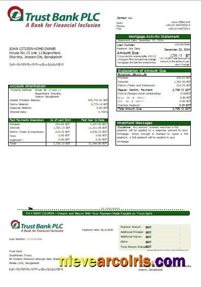 Bangladesh Trust Bank Mortgage Statement Scr Photolook