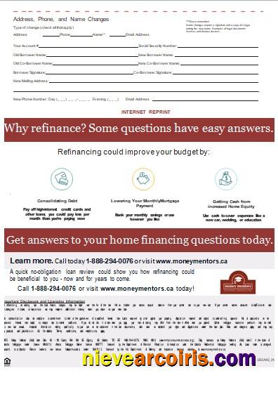 Canada Money Mentors (MM) Bank Mortgage Statement, 3 Pages, 3 Scr Sample