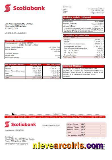 Chile Scotiabank Bank Mortgage Statement Scr Preview