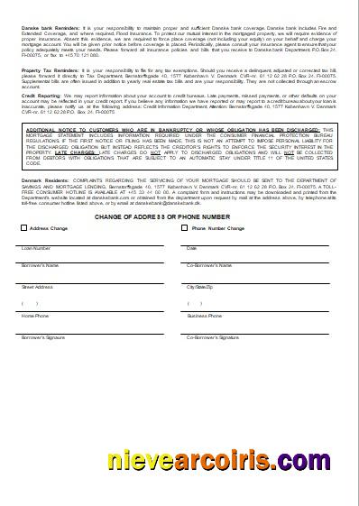 Denmark Danskebank Bank Mortgage Statement, 3 Pages, 3 Scr Template