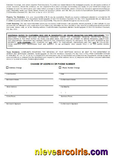 Denmark Nykredit Bank Mortgage Statement, 3 Pages, 3 Scr Sample