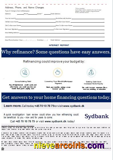 Denmark Sydbank Bank Mortgage Statement, 3 Pages, 3 Scr Photolook