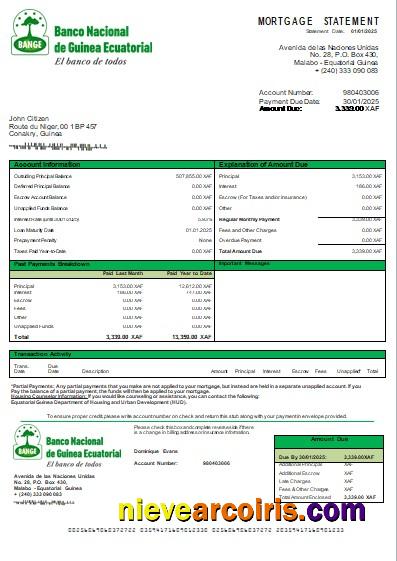 Equatorial Guinea National Bank Bank Mortgage Statement Scr Preview