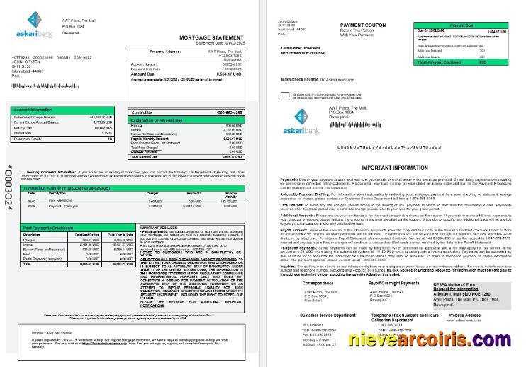 Pakistan Askaribank Mortgage Statement In Word And PDF Formats 1 2 Preview