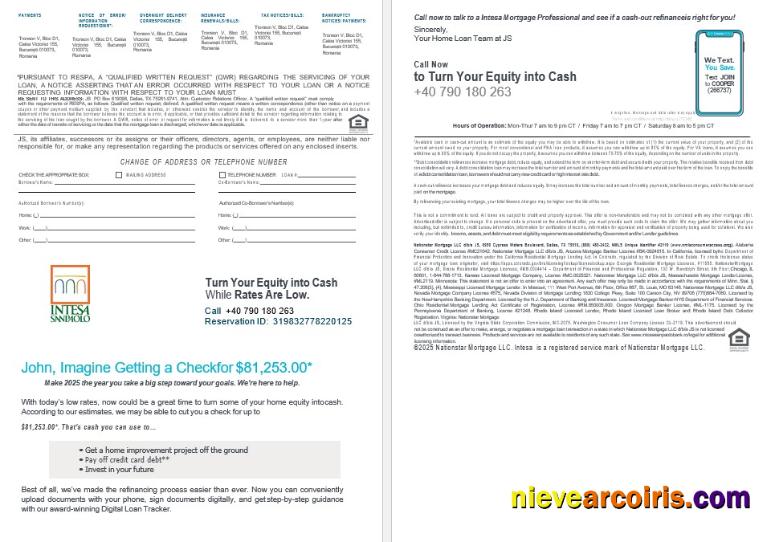 Romania Intesa Sanpaolo Bank Mortgage Statement In Word And PDF Formats 3 4 Sample