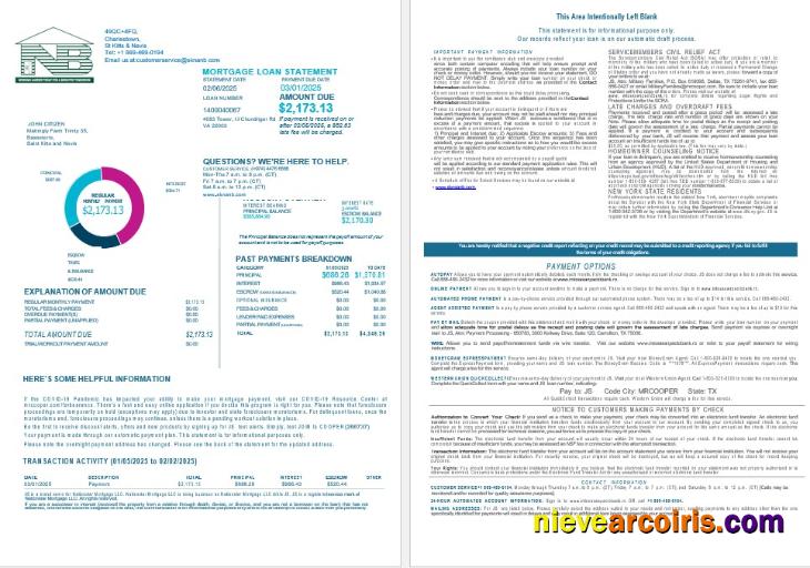 Saint Kitts And Nevis SKNA Bank Mortgage Statement In Word And PDF Formats 1 2 Preview