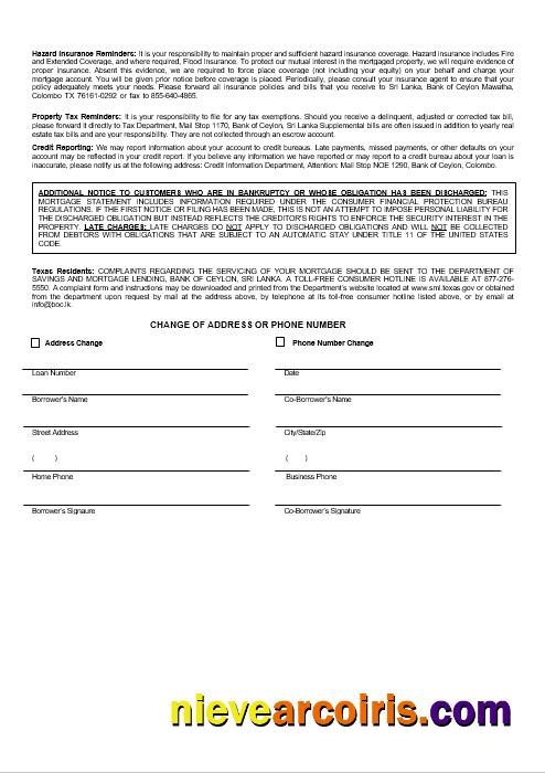Sri Lanka Bank Of Ceylon Mortgage Statement In Word And PDF Formats 3 Template