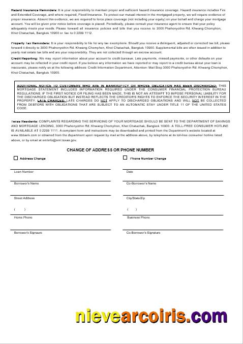 Thailand TMBThanachart Bank Mortgage Statement In Word And PDF Formats 3 Photolook