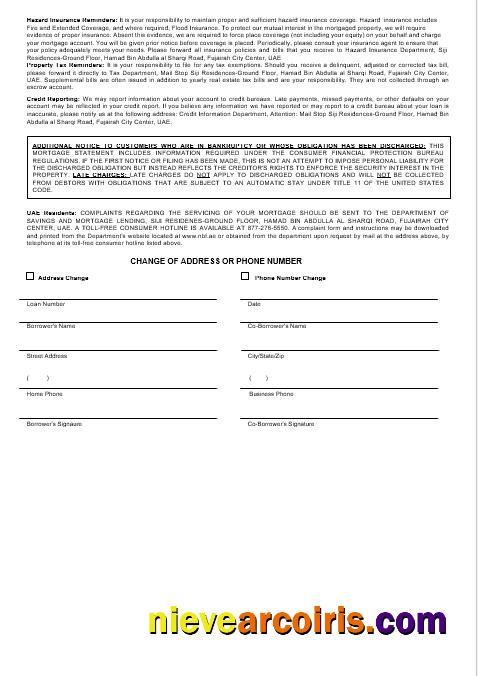UAE Fujeirah National Bank Mortgage Statement In Word And PDF Formats 3 Photolook