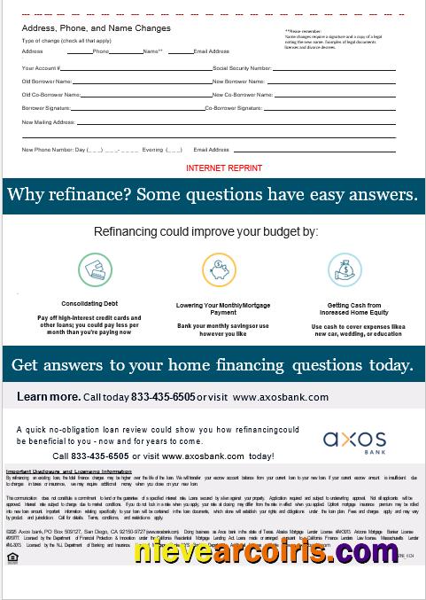 USA Axos Bank Mortgage Statement In Word And PDF Formats, 3 Pages 3 Photolook