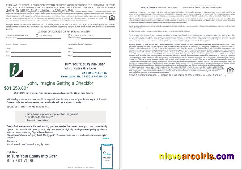 USA Integrity Bank Mortgage Loan Statement In Word And PDF Formats , 4 Pages 3 4 Sample