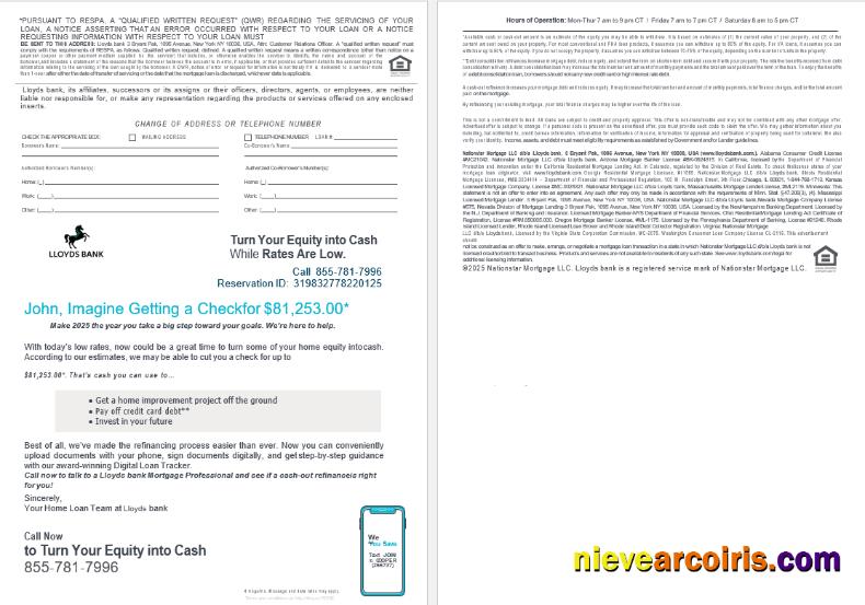 USA Lloyds Bank Mortgage Loan Statement In Word And PDF Formats , 4 Pages 3 4 Preview
