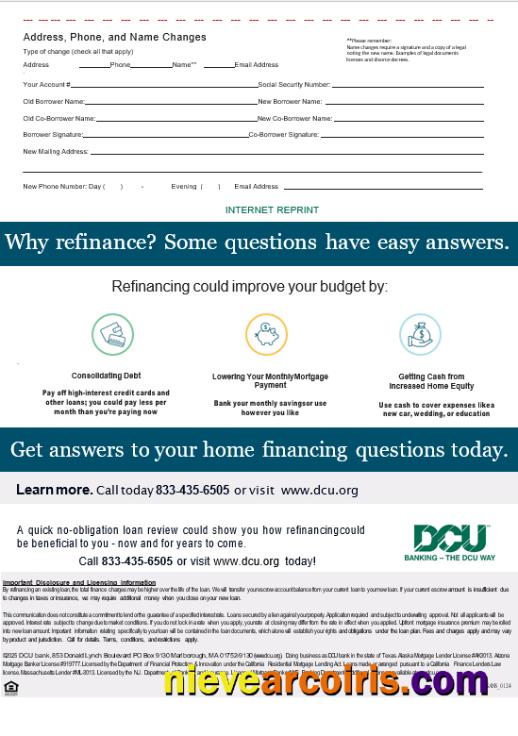 USA Massachusetts Digital Federal Credit Union (DCU) Bank Mortgage Statement In Word And PDF Formats, 3 Pages 3 Preview