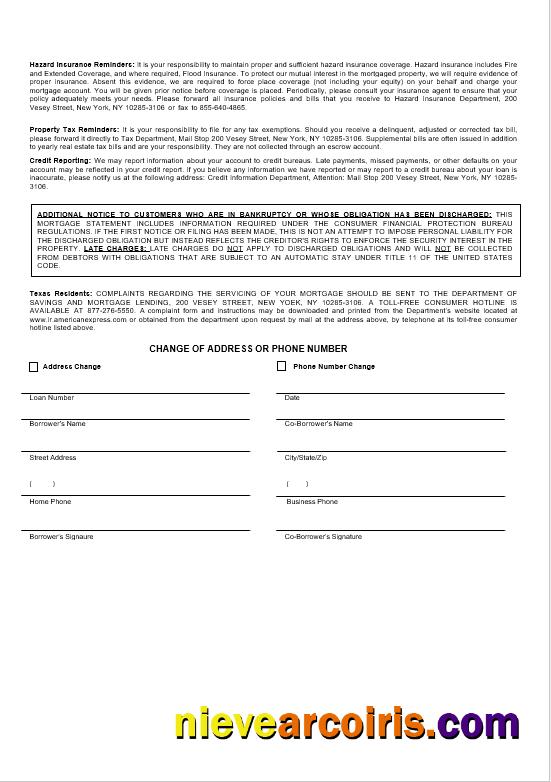 USA New York American Express Blue Bank Mortgage Statement In Word And PDF Formats 3 Preview