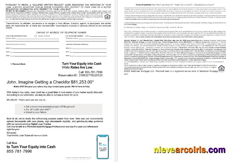 USA New York Piermont Bank Mortgage Loan Statement In Word And PDF Formats , 4 Pages 3 4 Template