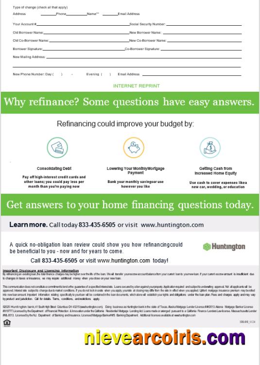 USA Ohio Huntington Bank Mortgage Statement In Word And PDF Formats, 3 Pages 3 Template