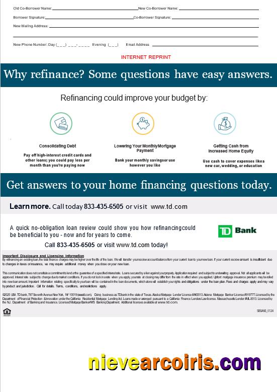 USA TD Bank Mortgage Statement In Word And PDF Formats, 3 Pages 3 Template