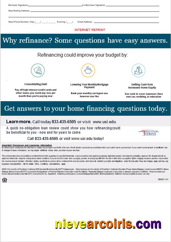 USA University Of Southern Indianna Account Mortgage Statement In Word And PDF Formats, 3 Pages 3 Preview