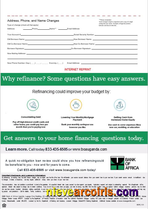 Uganda Bank Of Africa Mortgage Statement In Word And PDF Formats, 3 Pages 3 Template