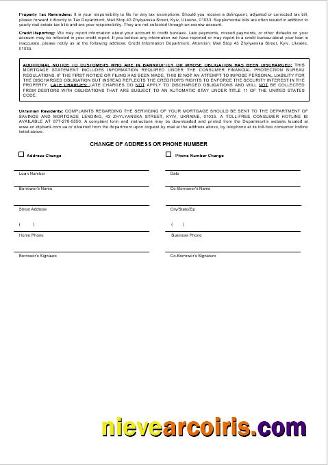 Ukrainian OTP Bank Mortgage Statement In Word And PDF Formats 3 Sample