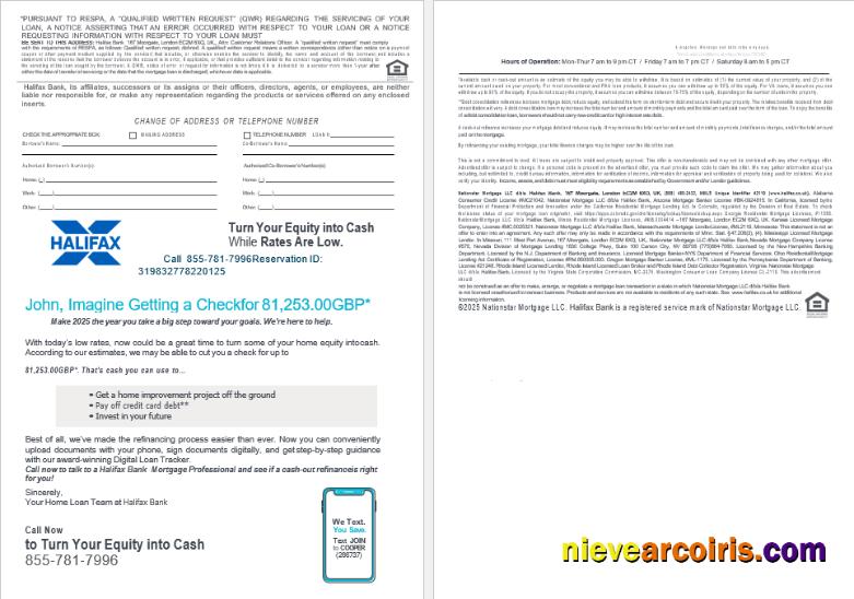 United Kingdom Halifax Bank Mortgage Loan Statement In Word And PDF Formats , 4 Pages 3 4 Preview