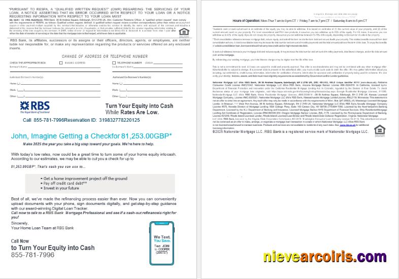 United Kingdom Royal Bank Of Scottish (RBS) Bank Mortgage Loan Statement In Word And PDF Formats , 4 Pages 3 4 Template
