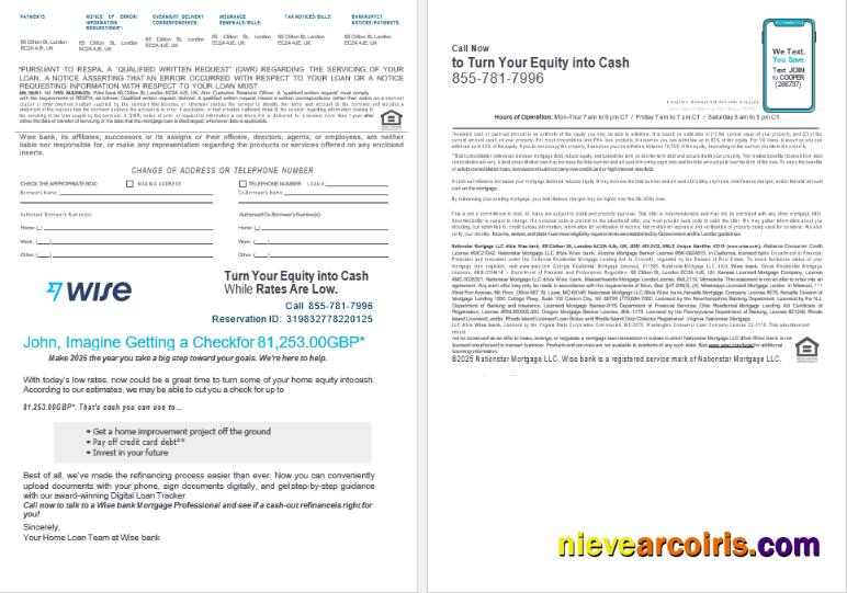 United Kingdom Wise Bank Mortgage Loan Statement In Word And PDF Formats , 4 Pages 3 4 Photolook