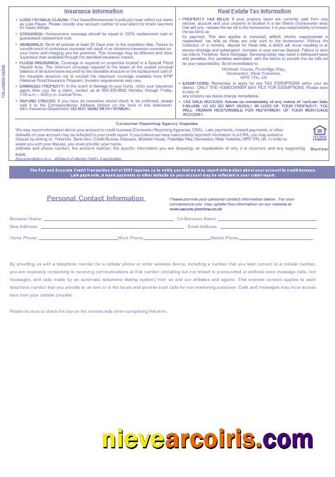 United Kingdom Yorkshire Bank Mortgage Statement In Word And PDF Formats, 3 Pages 3 Photolook