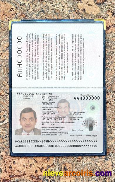 Argentina New Passport 2022 Present Photolook Template