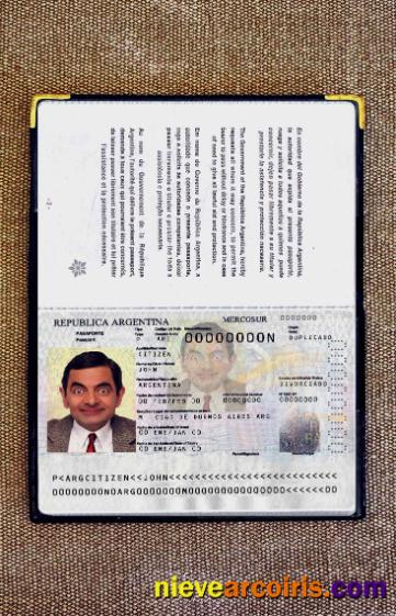 Argentina Passport 2012 Present Photo Look Sample