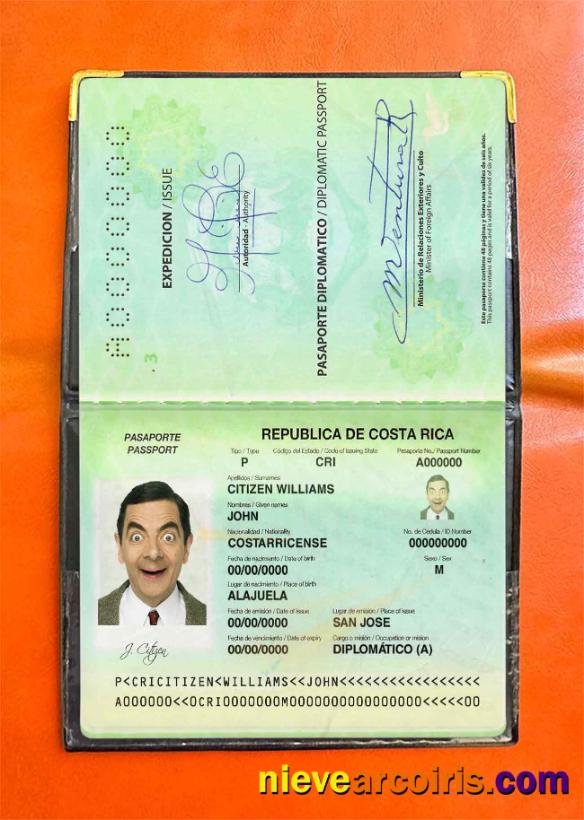 Costa Rica Diplomatic Passport Photo Look Photolook