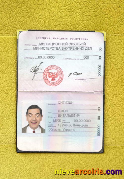 Donetsk People's Republic Passport Photo Look Template