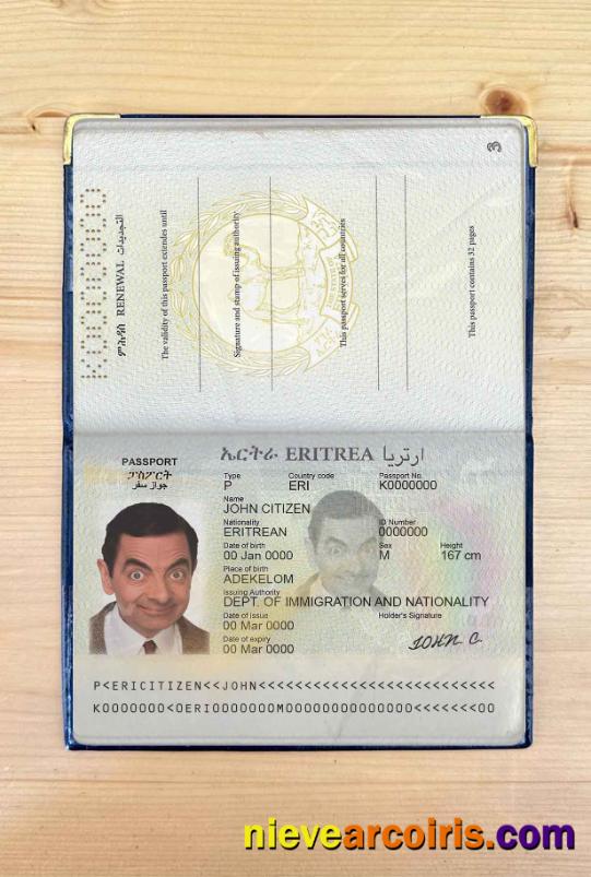 Eritrea Passport Photo Look Sample