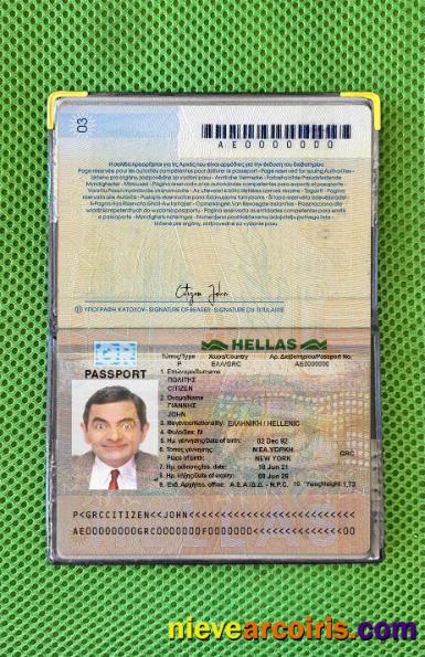 Greece Passport Version 2 Photo Look Sample