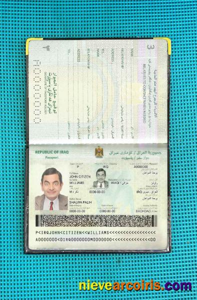 Iraq Passport Photo Look Template