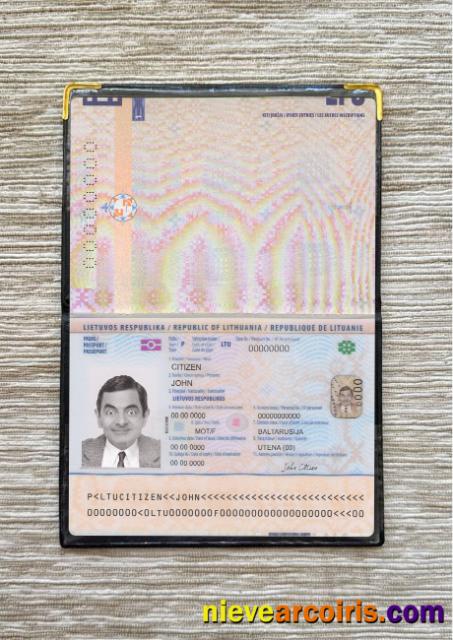 Lithuania Passport New 2021 Present Photolook Template
