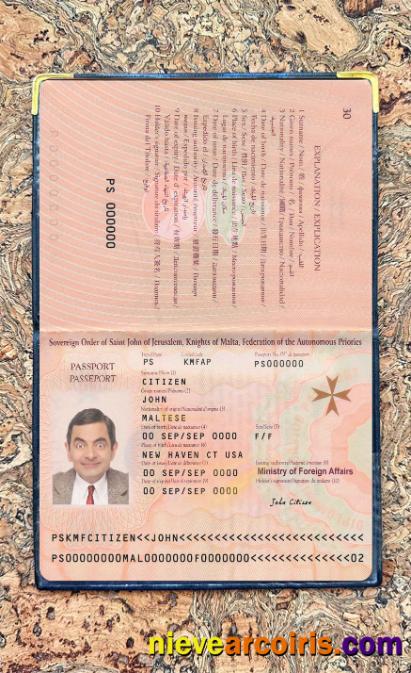 Malta Passport 2019 Present Photo Look Sample