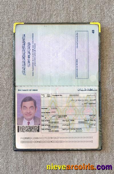 Oman Passport (1995 2005) Photo Look Sample
