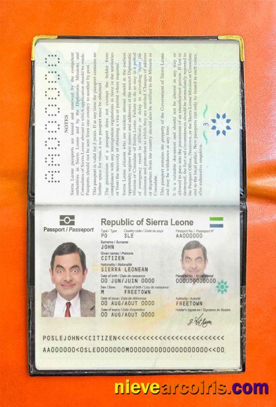 Sierra Leone Passport Photo Look Template